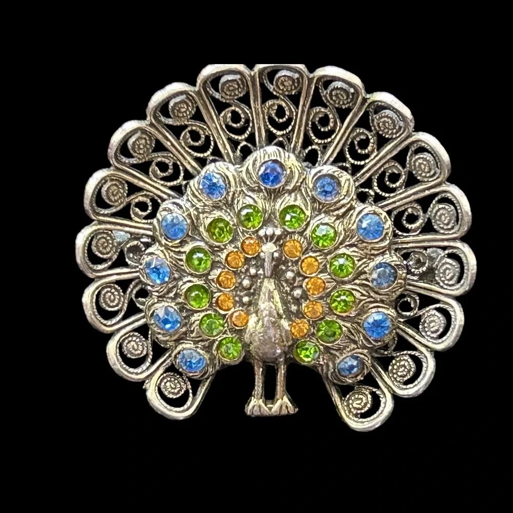 Vintage Peacock Brooch